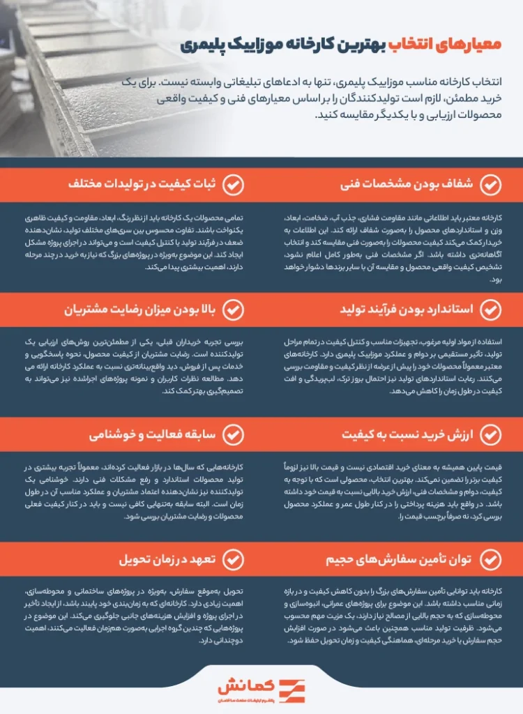 معیارهای انتخاب بهترین کارخانه موزاییک پلیمری